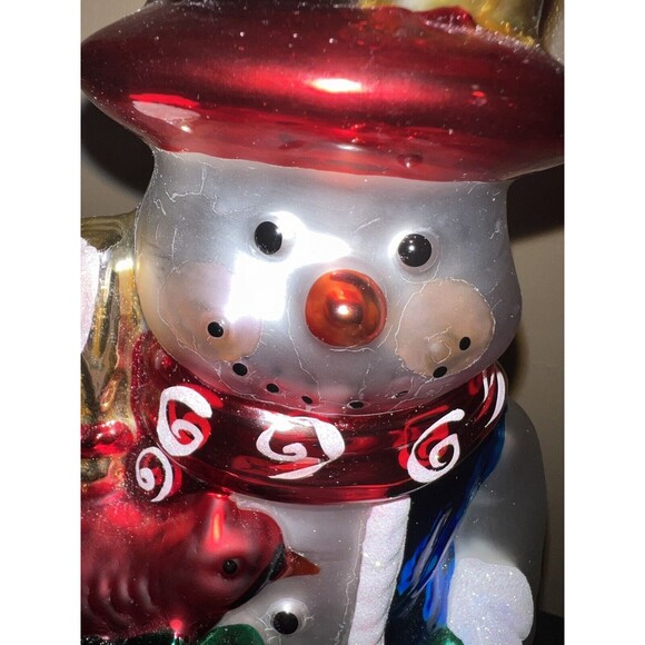 Christopher Radko Snowman Large Blown Glass Standing Centerpiece Tabletop Vtg - Picture 8 of 13